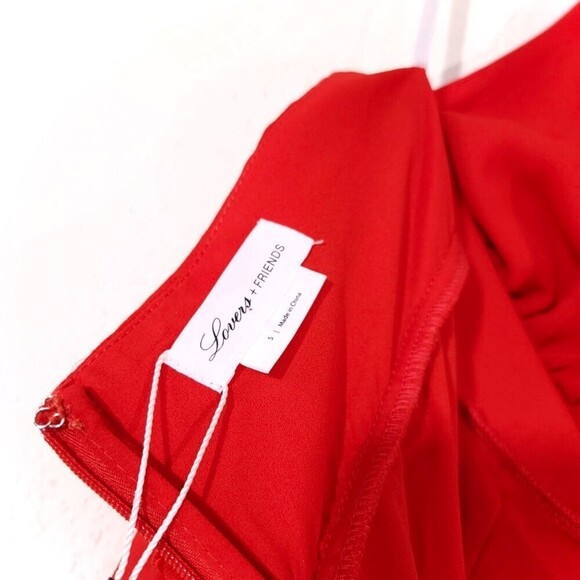 NWT Lovers and Friends Hazel Halter Neck Cutout Gown Maxi Dress Red Womens Small - Picture 11 of 11